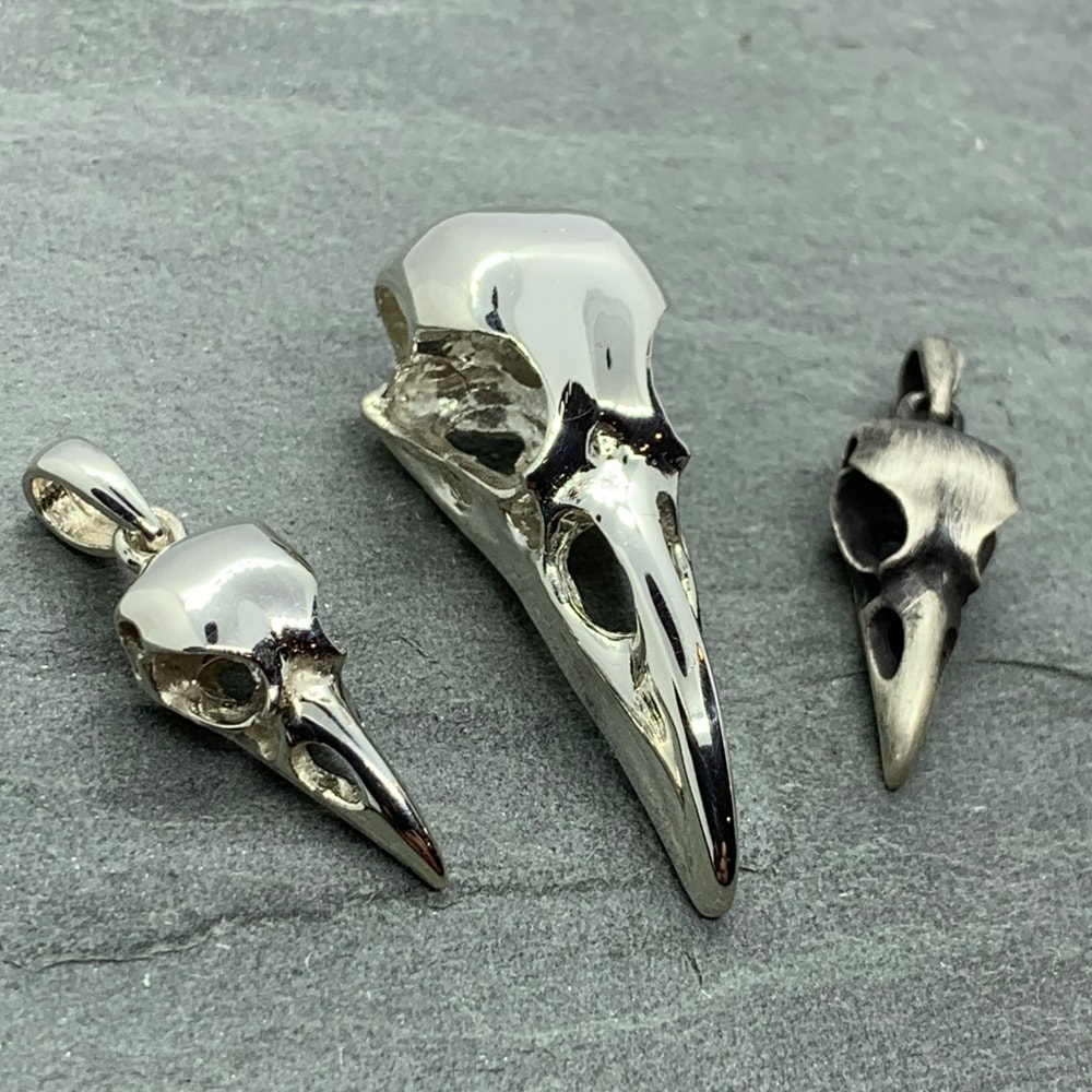 Sterling Silver Bird Skull Pendant