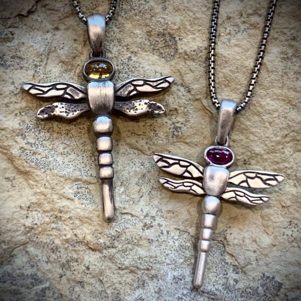 Silver Dragonfly Pendants