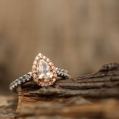 Photography By Hally Light Pink Champagne Diamond Ring By Rivers Edge Gems