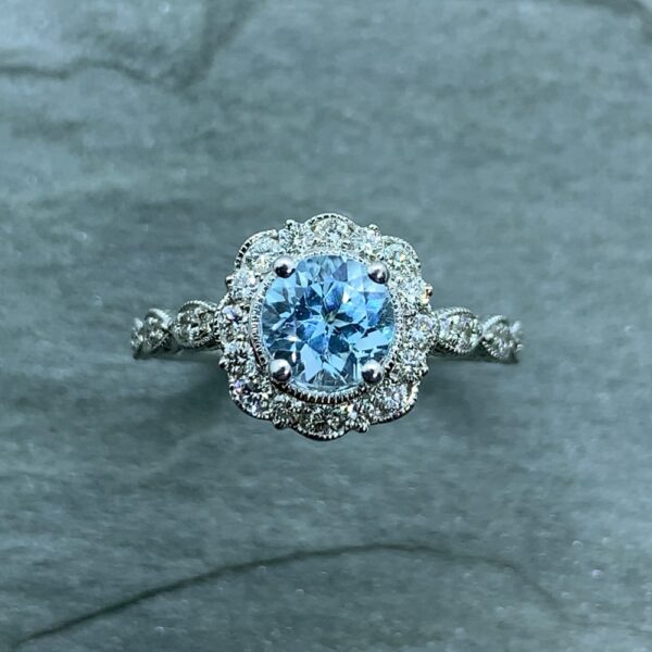 Aquamarine &Amp; Diamond Ring