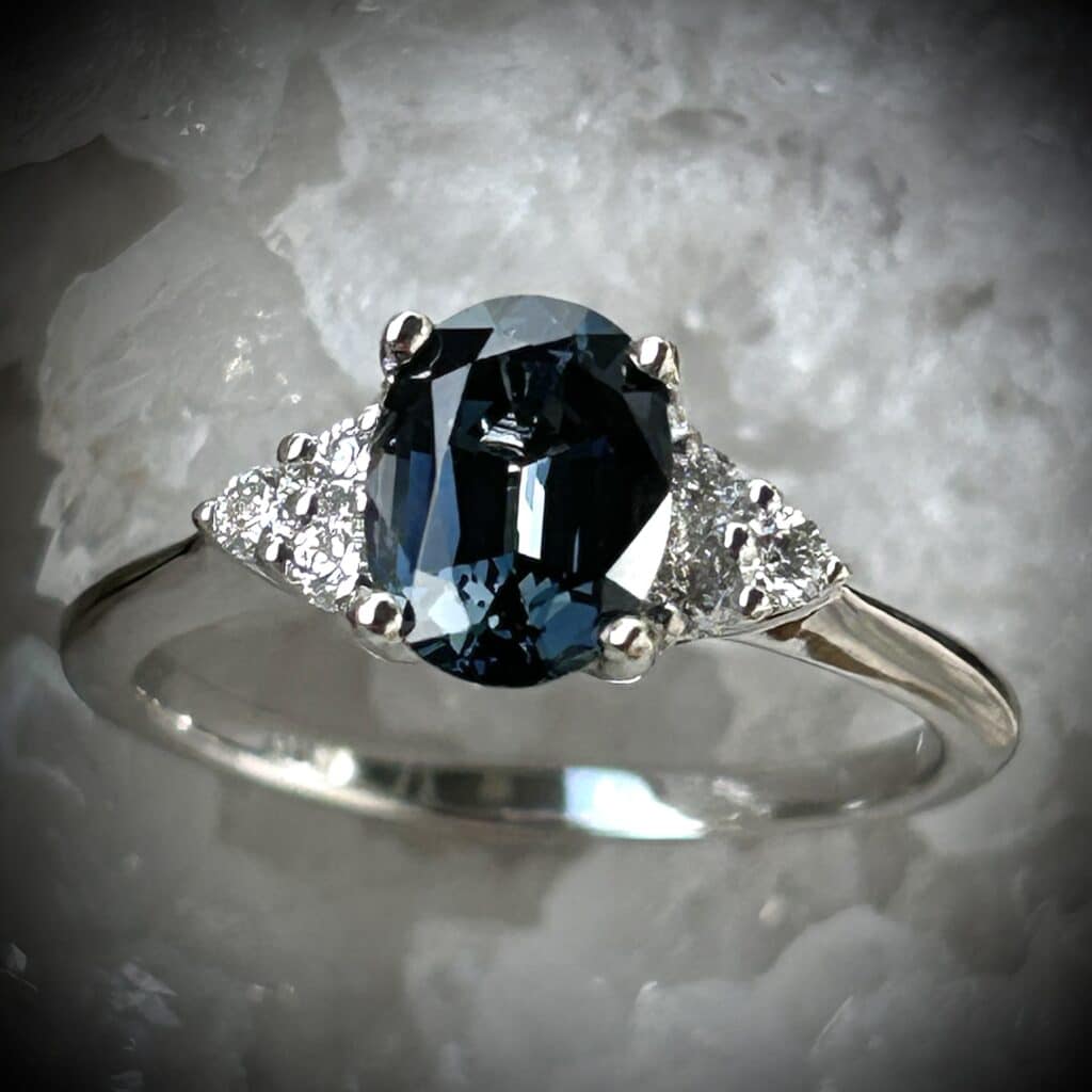 Subtle, Captivating, And Endlessly Unique. Our 1.48Ct Blue Spinel Ring With Diamond Accents Is Perfect For Collectors.