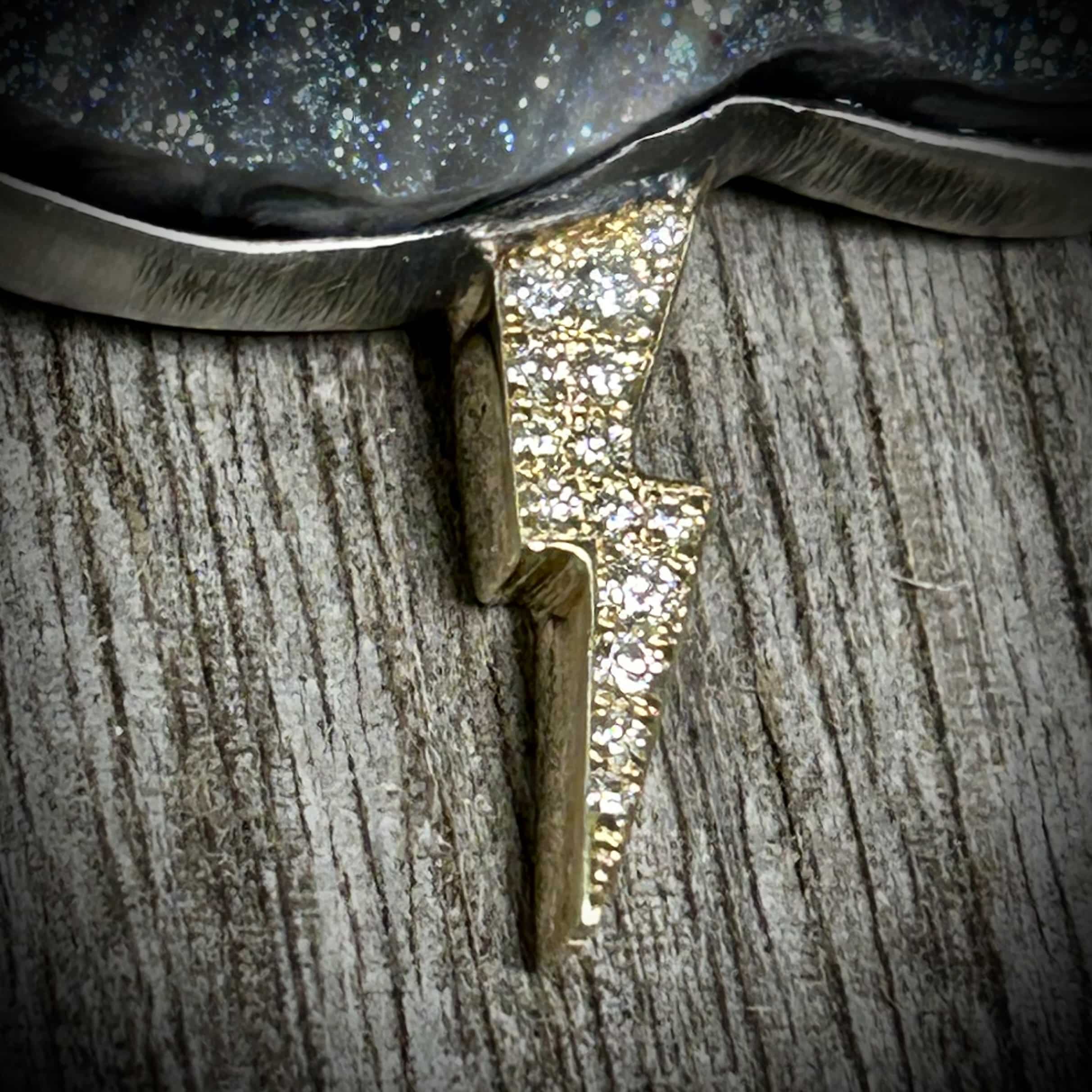 Druzy Quartz Cloud &Amp;Amp; Lightning Bolt Pendant