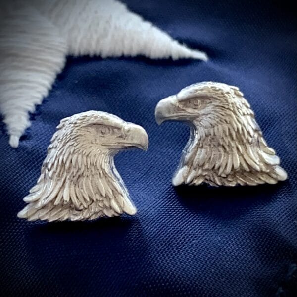 Eagle Silver Posts Earrings High Polish