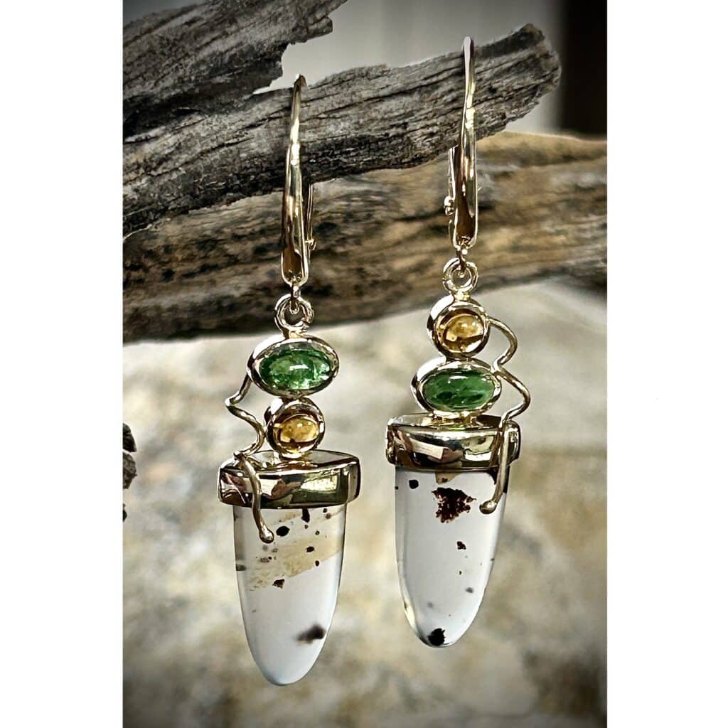 Agate Gemstone Drop Earrings By River'S Edge Gems