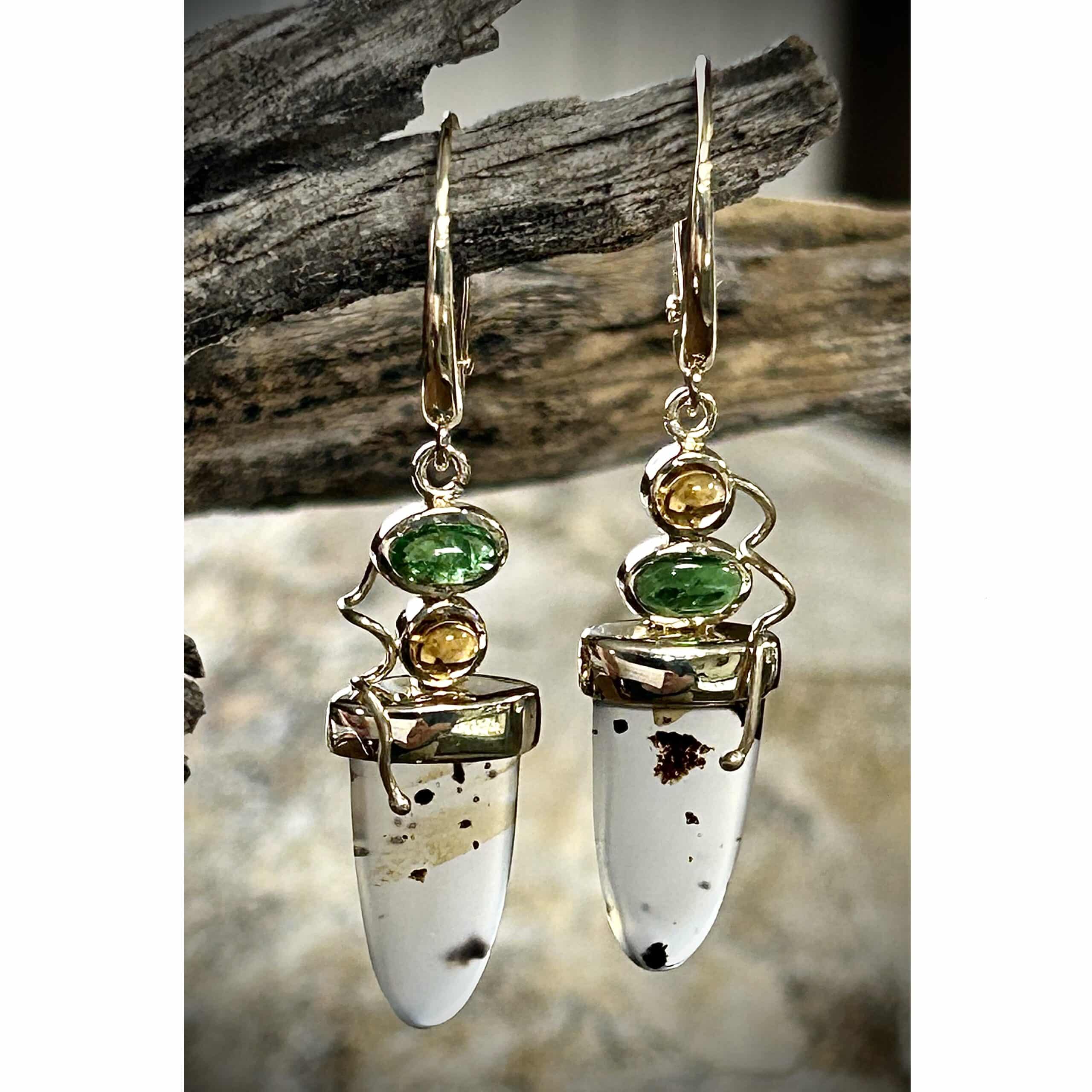 Agate Gemstone Drop Earrings By River'S Edge Gems