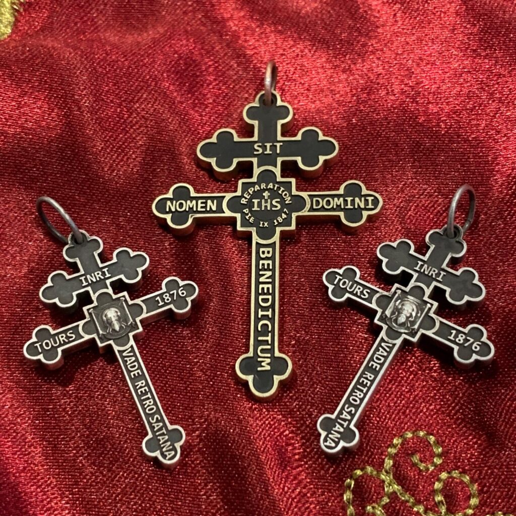 Holy Face Cross - Bronze And Silver - Rivers Edge Gems