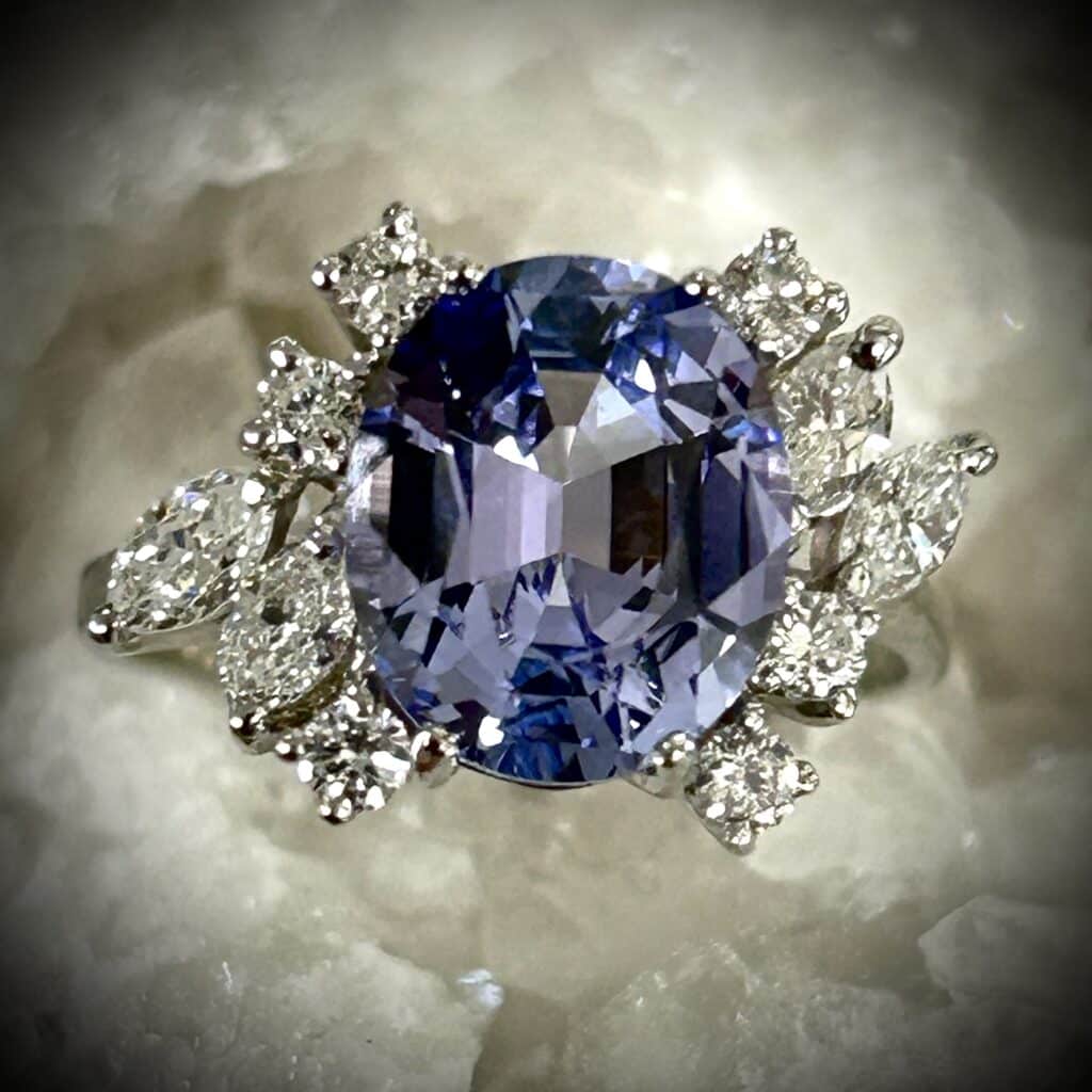 Oval Tanzanite Diamond Ring White Gold Ring By River'S Edge Gems