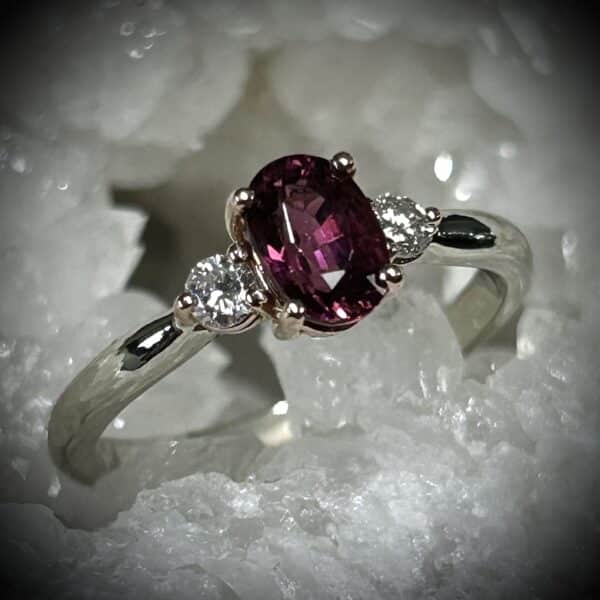 Pink Tourmaline &Amp;Amp; Diamond Ring In Two-Tone Gold