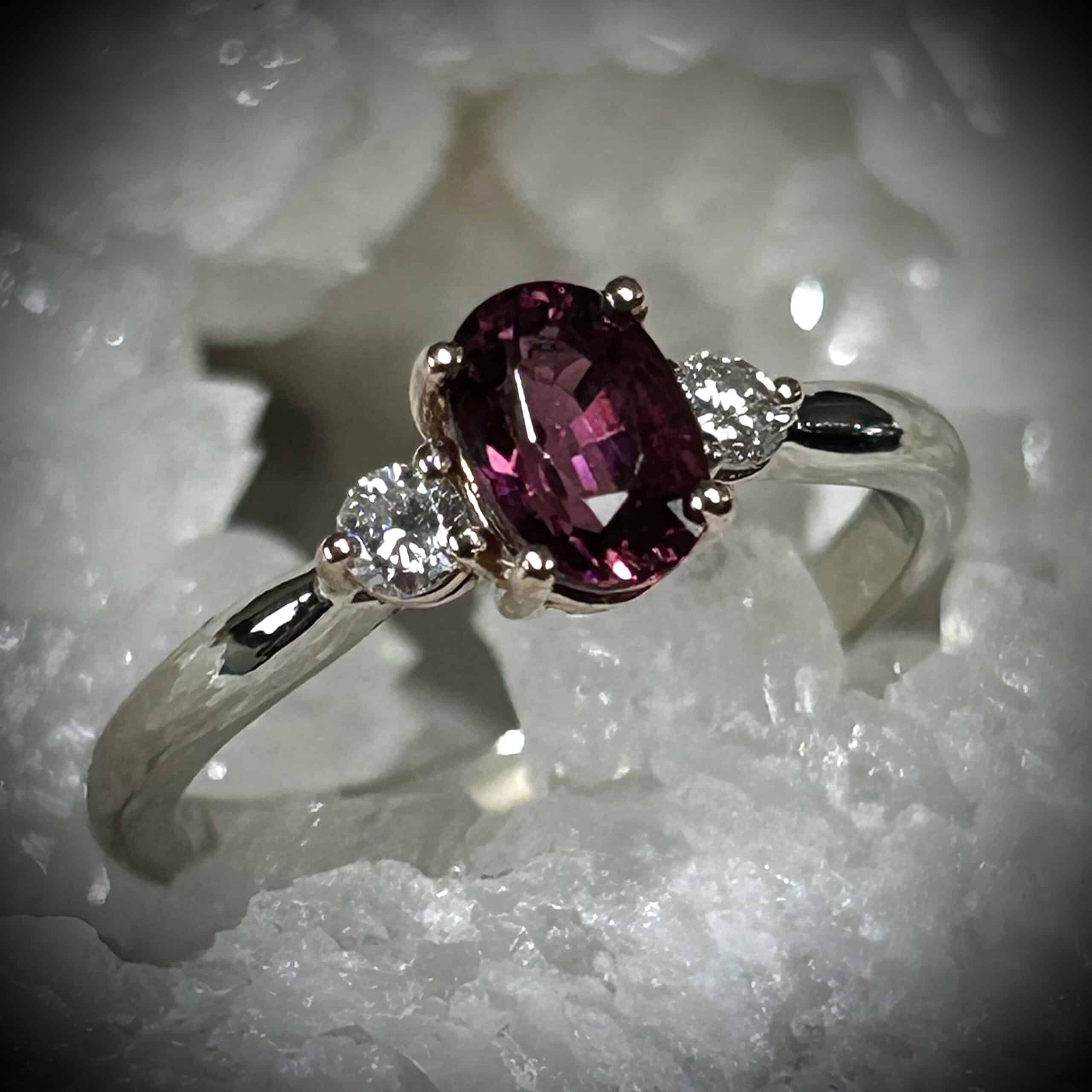 Pink Tourmaline &Amp;Amp; Diamond Ring In Two-Tone Gold
