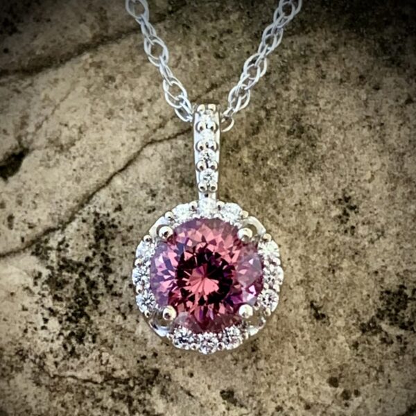 Lotus Garnet &Amp;Amp; Diamond Pendant Rivers Edge Gems