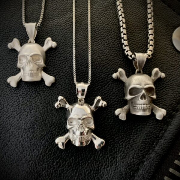 Silver Skull &Amp;Amp; Crossbones Pendants Finish Rivers Edge Gems