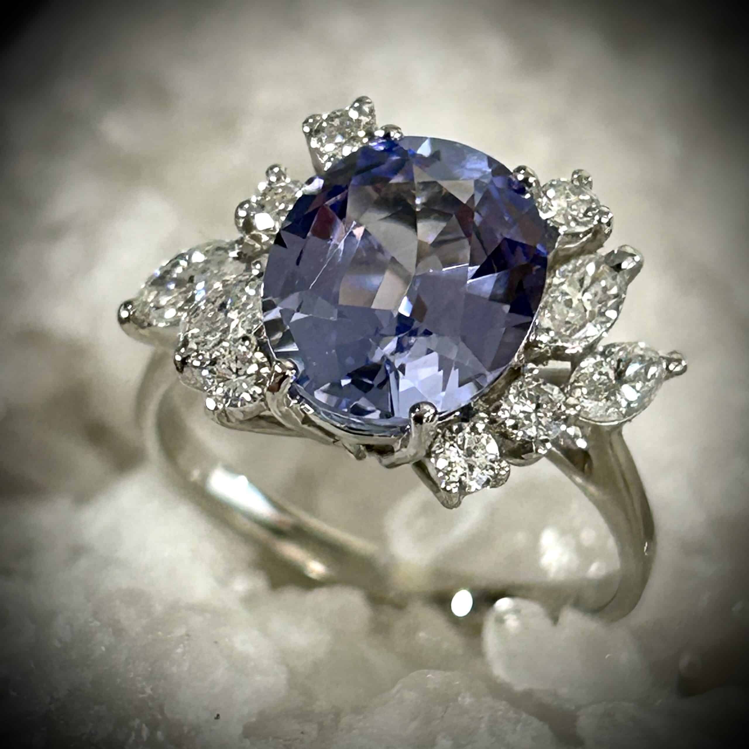 Tanzanite Diamond Ring White Gold Ring By River'S Edge Gems