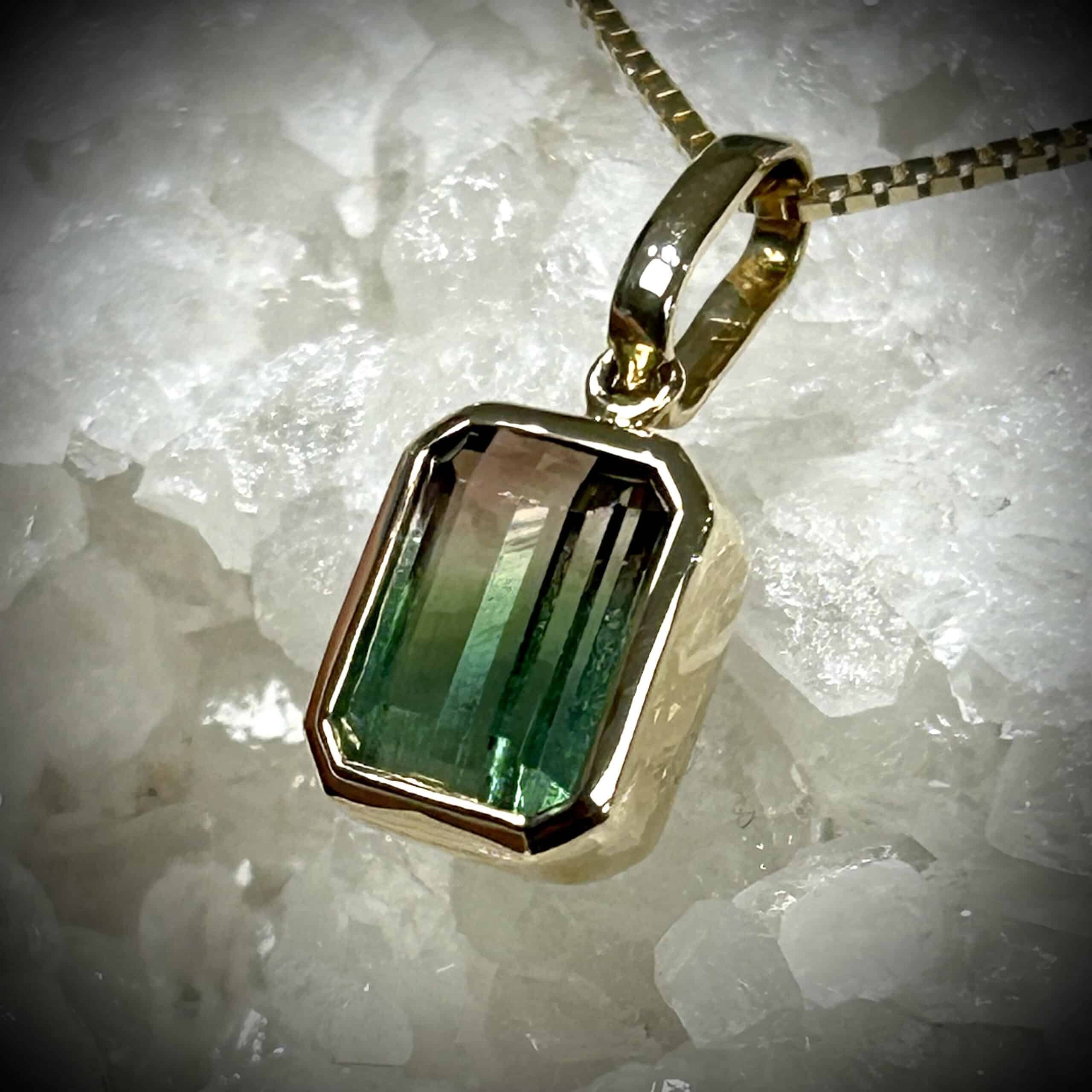 Natural Watermelon Tourmaline Pendant Showing Stunning Pink And Green Hues