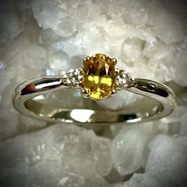 Yellow Sapphire Diamond Two Tone Ring By River'S Edge Gems